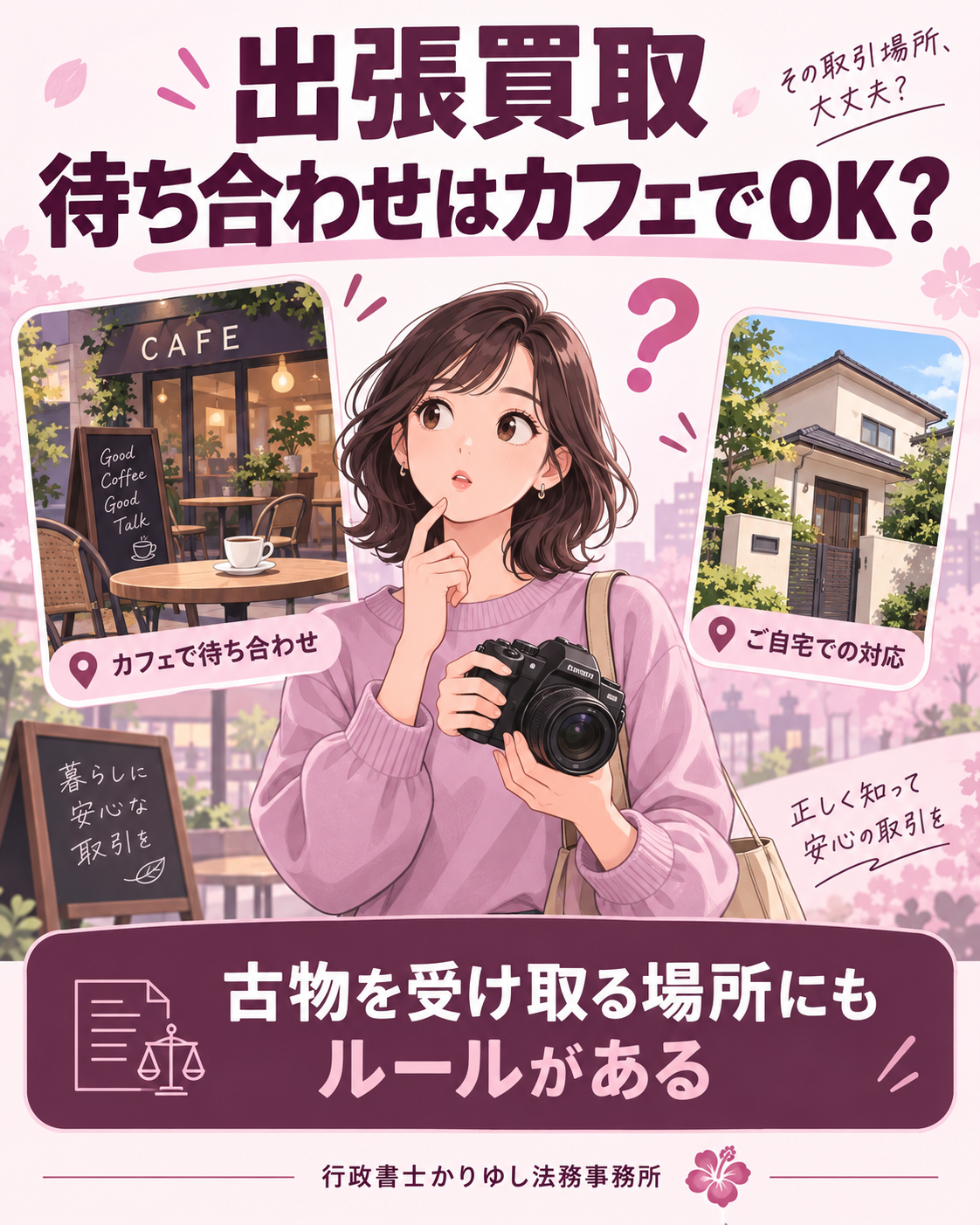 出張買取、待ち合わせはカフェでいい？古物を受け取る場所のルールの説明用画像