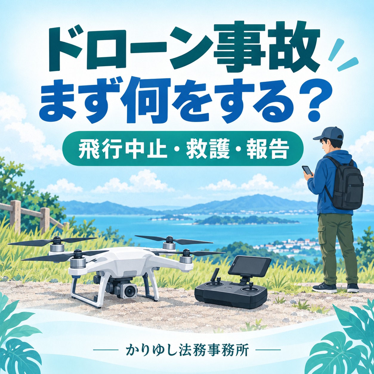 ドローンが事故を起こしたら、保険会社への連絡だけでいい?救護と国への報告を確認の説明用画像