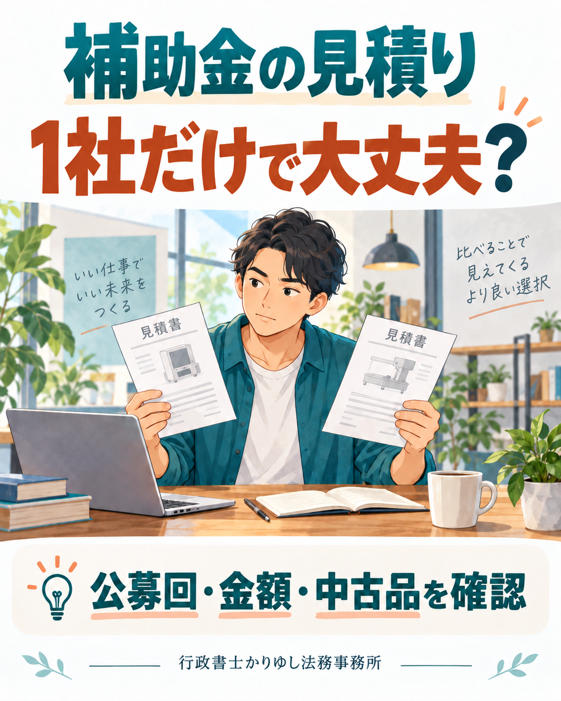 補助金の見積書、いつもの1社だけで大丈夫?第20回持続化補助金で確認したい相見積の説明用画像