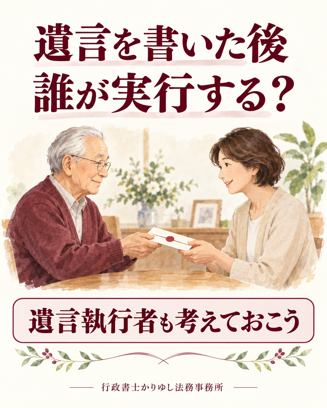 遺言を書いた後、誰が実行する？「遺言執行者」まで考える終活の説明用画像