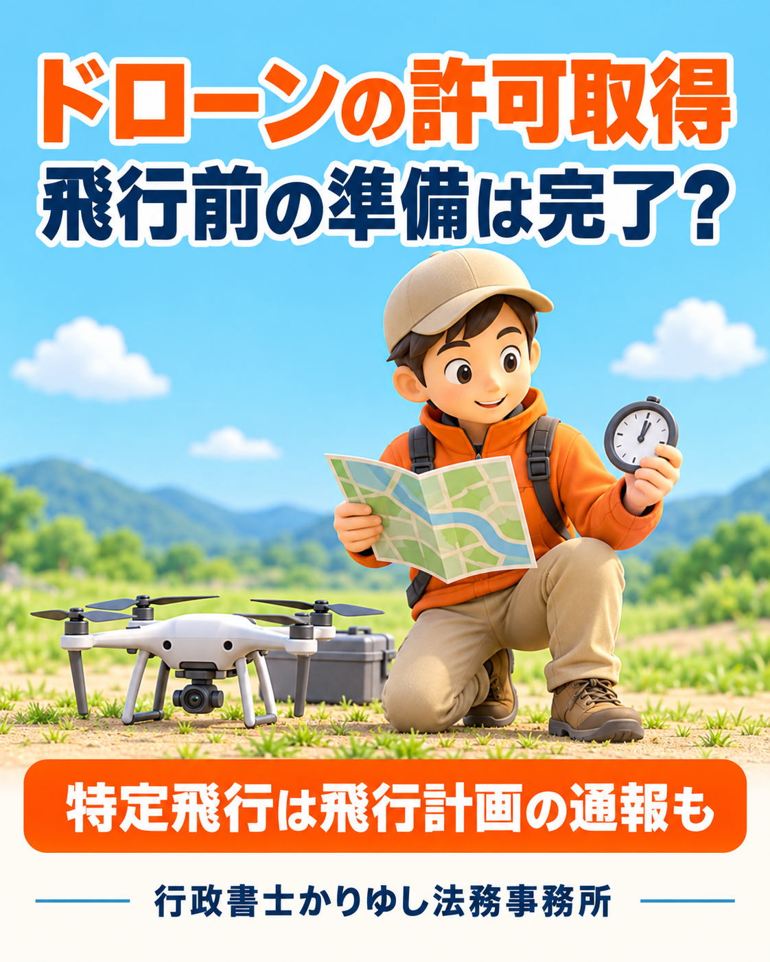 ドローンの飛行許可を取れば準備完了？特定飛行の前に必要な飛行計画の通報の説明用画像