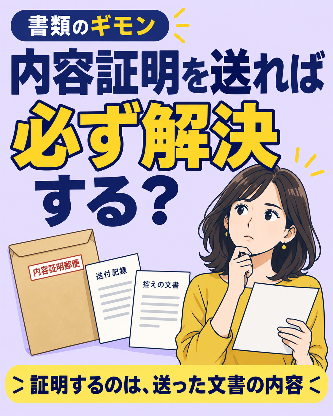 内容証明を送れば必ず解決する?送る前に知りたい証明の範囲と準備の説明用画像