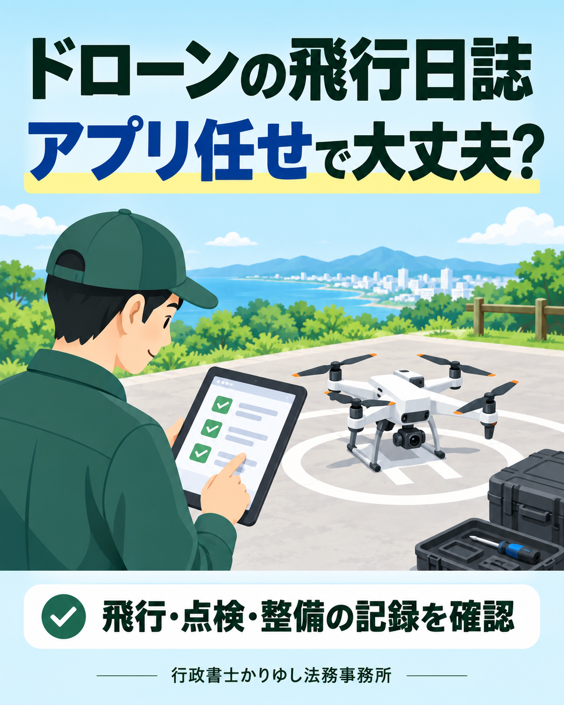ドローンの飛行日誌、アプリ任せで大丈夫？飛行・点検・整備の記録を確認