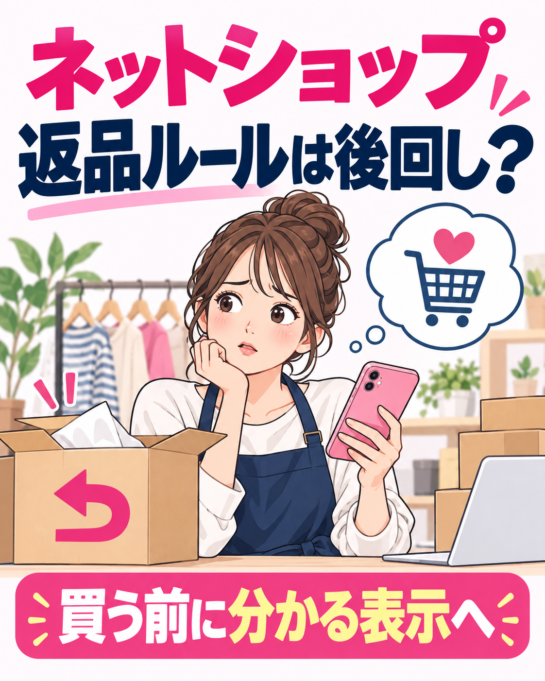 ネットショップの返品ルール、後回しにしていませんか？販売前に整えたい表示の説明用画像