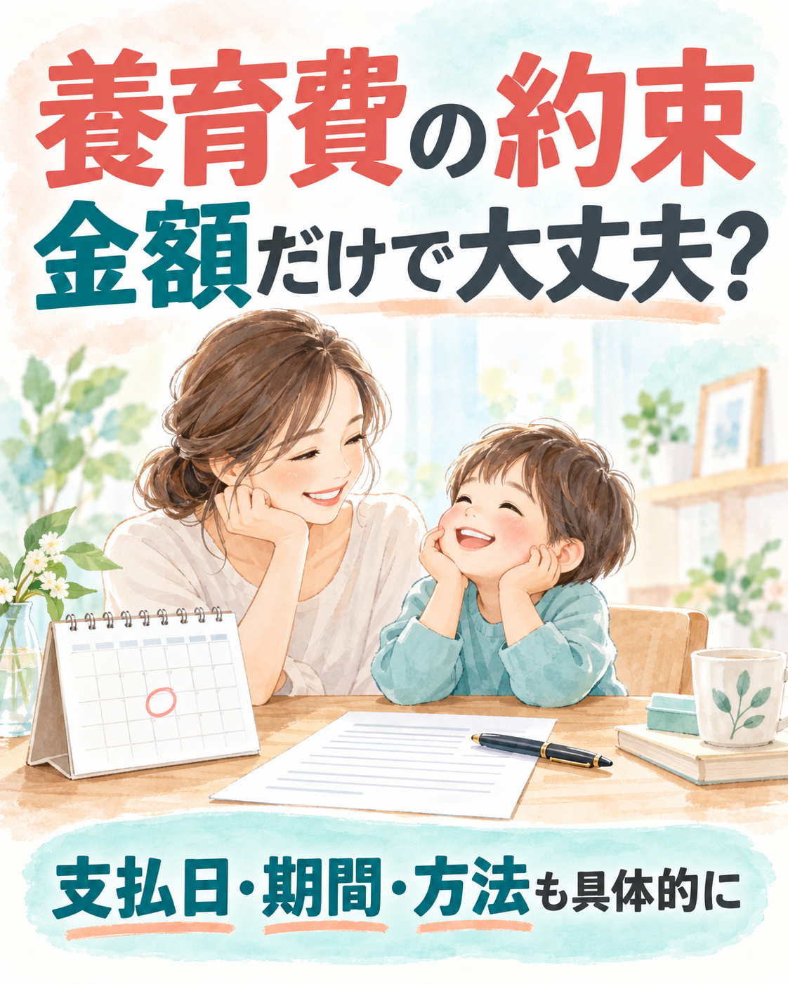 養育費の約束、金額だけで大丈夫？書面に残す前に整理したい支払条件の説明用画像