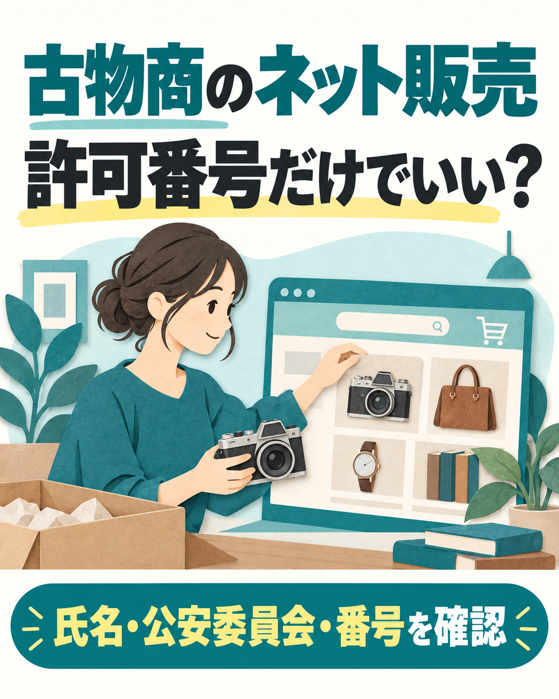 古物商のネット販売、許可番号だけでいい?公開前に確認したい表示とURLの届出の説明用画像