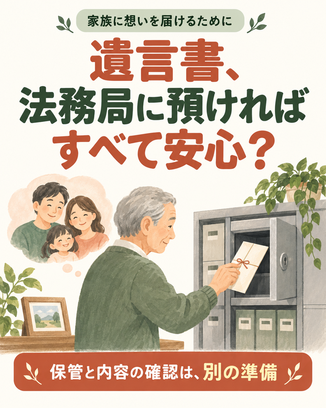 遺言書、法務局に預ければすべて安心？保管と内容の確認は別の準備