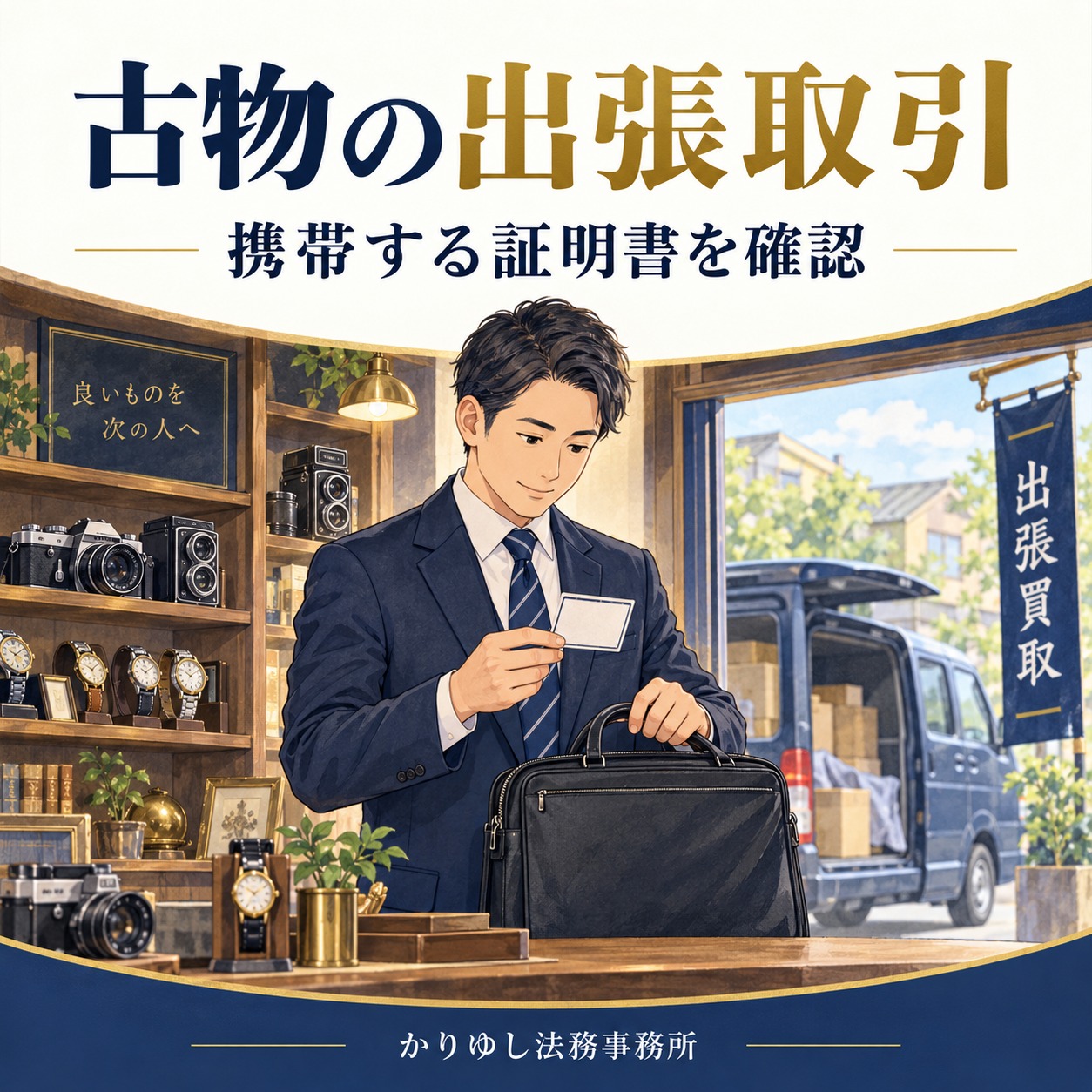 古物の出張取引、許可証は持っていますか？行商従業者証との使い分けの説明用画像