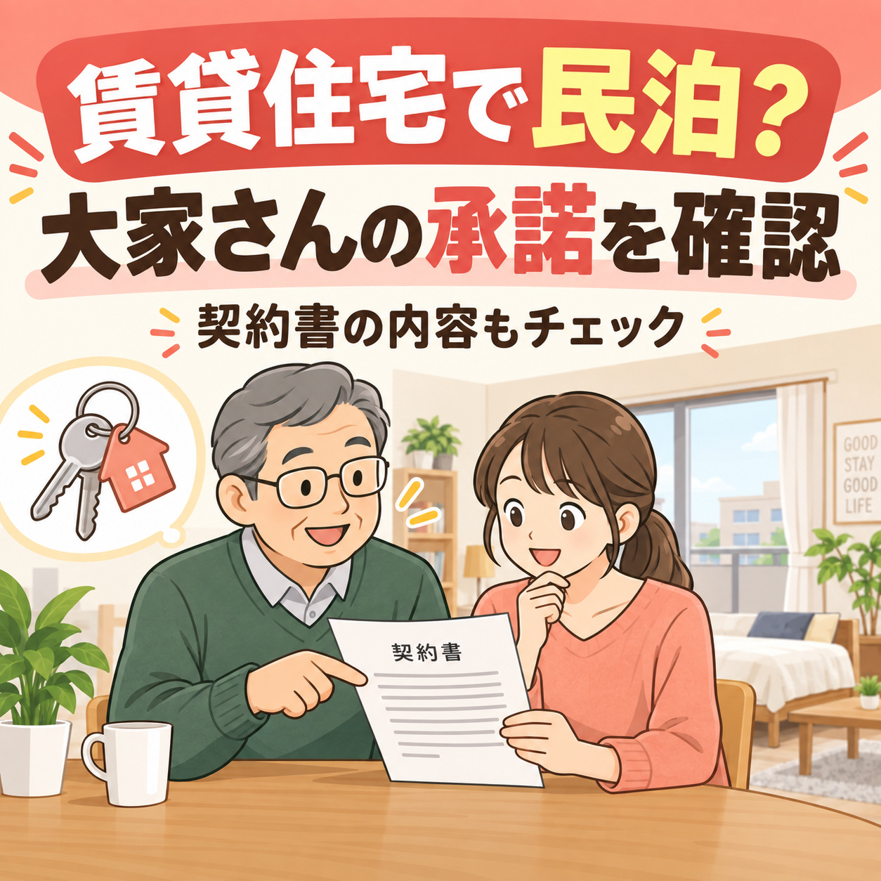 賃貸住宅で民泊を始めたいとき、大家さんの承諾はどう確認する?の説明用画像