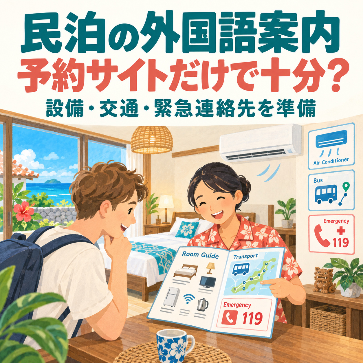 民泊の外国語案内、予約サイトだけで十分？滞在中に見られる案内を準備の説明用画像