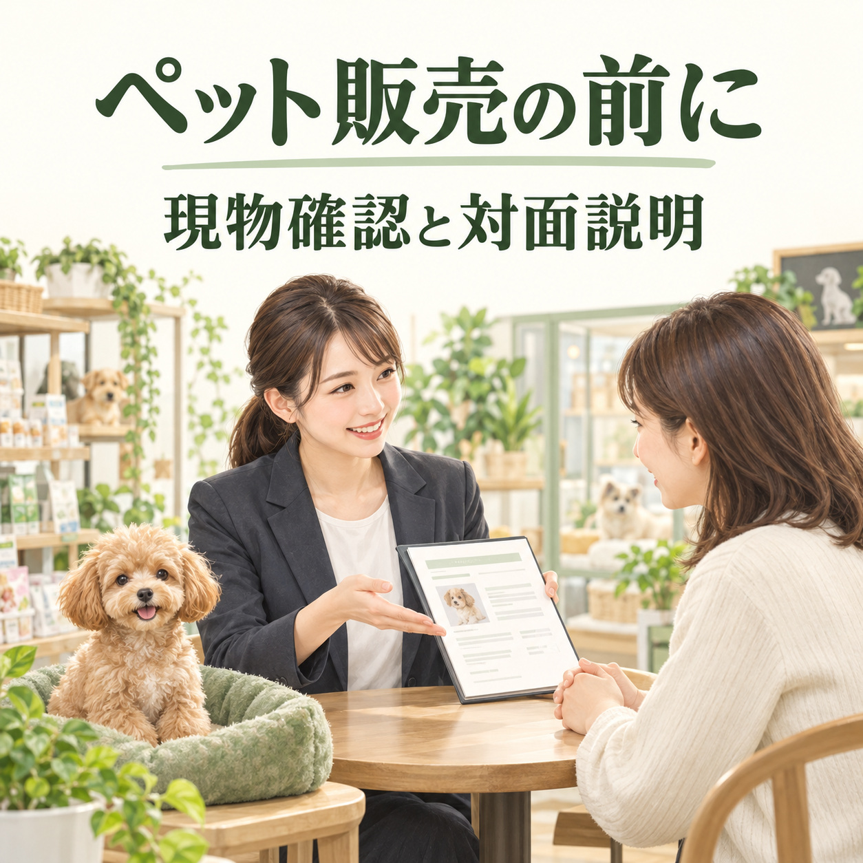 ペットの販売、写真とメッセージだけで完結していい?現物確認と対面説明の説明用画像