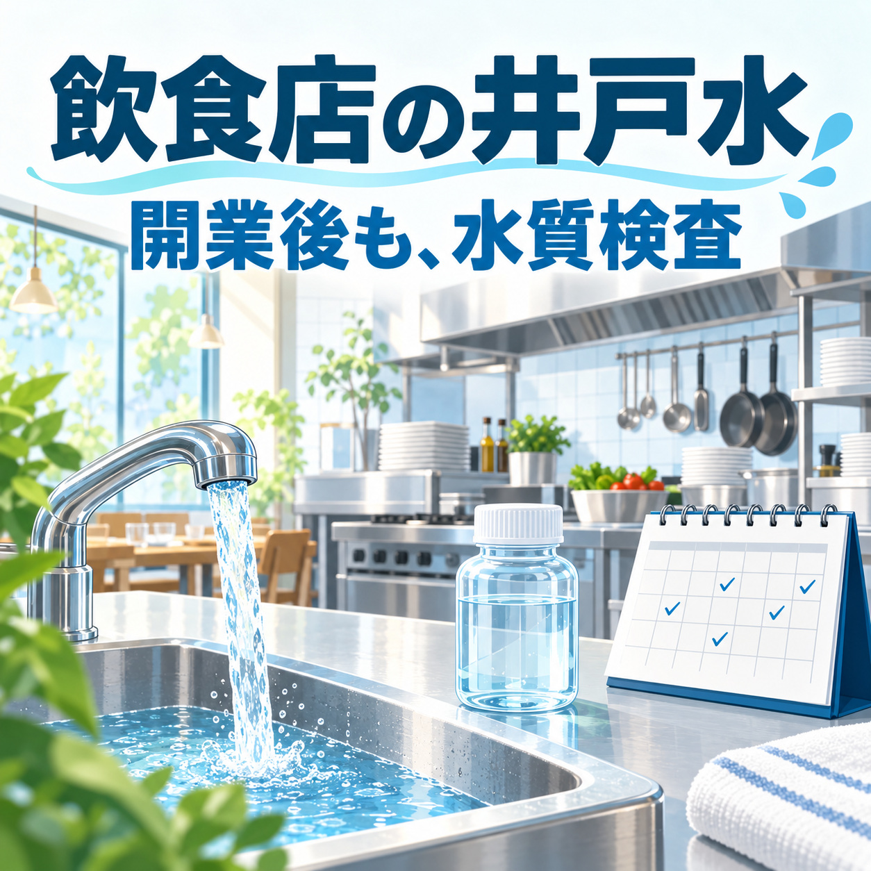 飲食店で井戸水を使うとき、開業時の水質検査だけでよい？の説明用画像