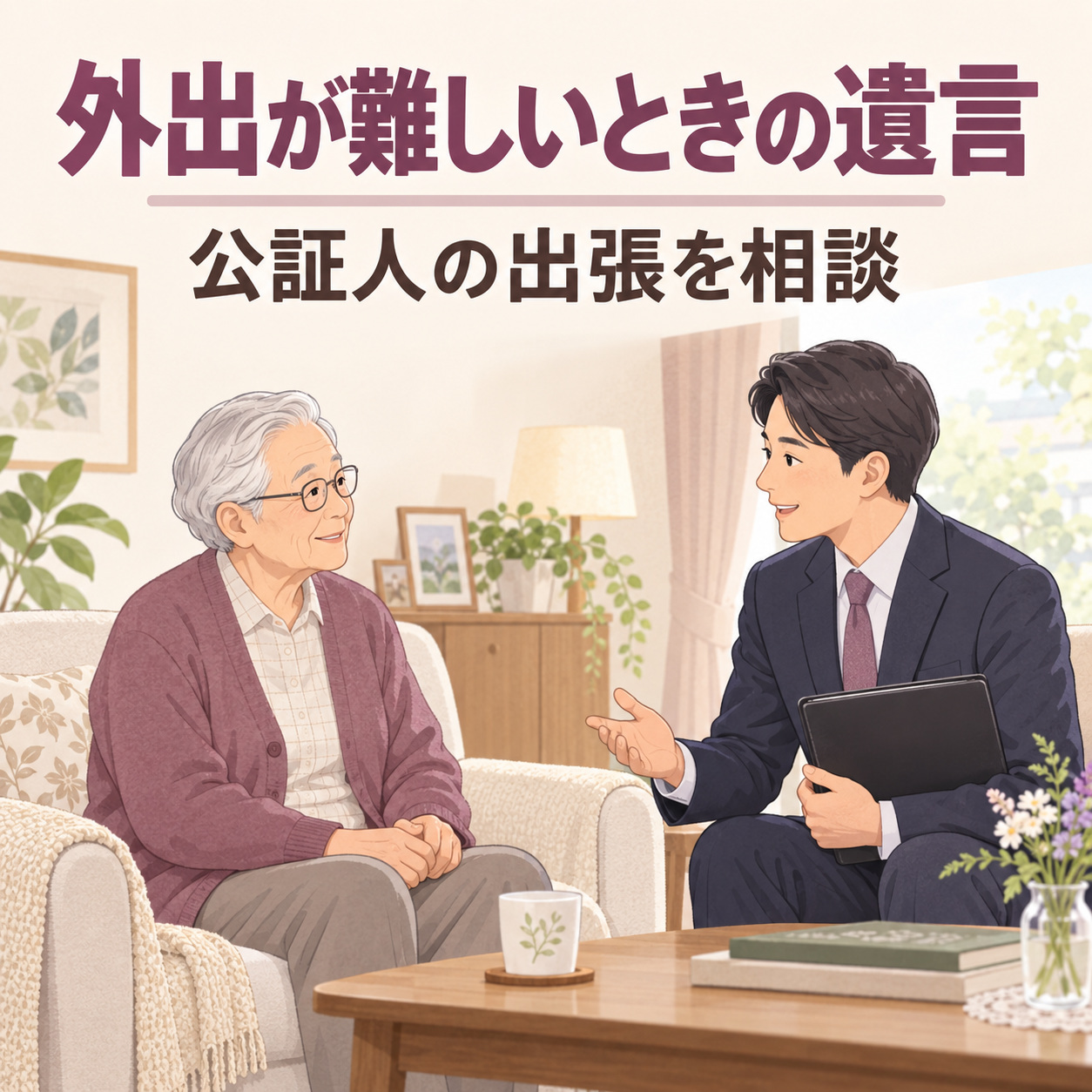 入院中や外出が難しいときも公正証書遺言を作れる?公証人の出張相談の説明用画像