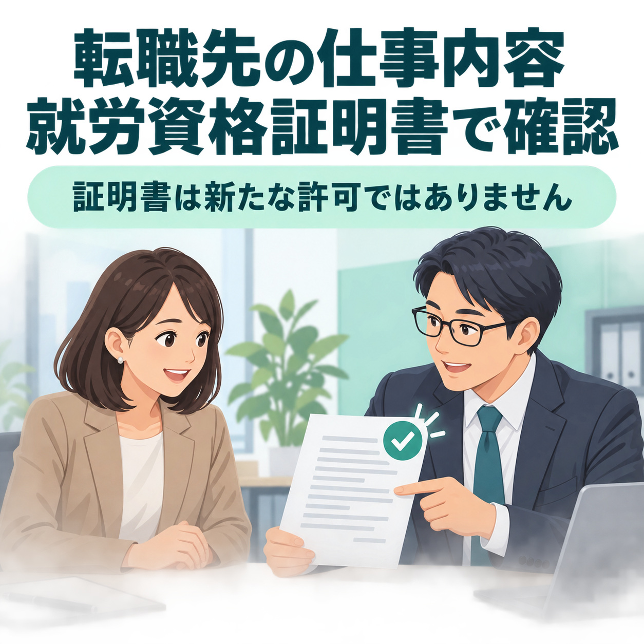 転職先の仕事は今の在留資格でできる?「就労資格証明書」の役割を確認の説明用画像